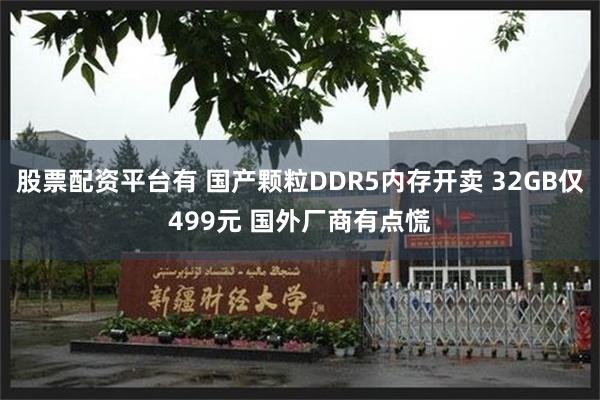 股票配资平台有 国产颗粒DDR5内存开卖 32GB仅499元 国外厂商有点慌