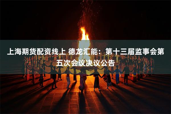 上海期货配资线上 德龙汇能：第十三届监事会第五次会议决议公告